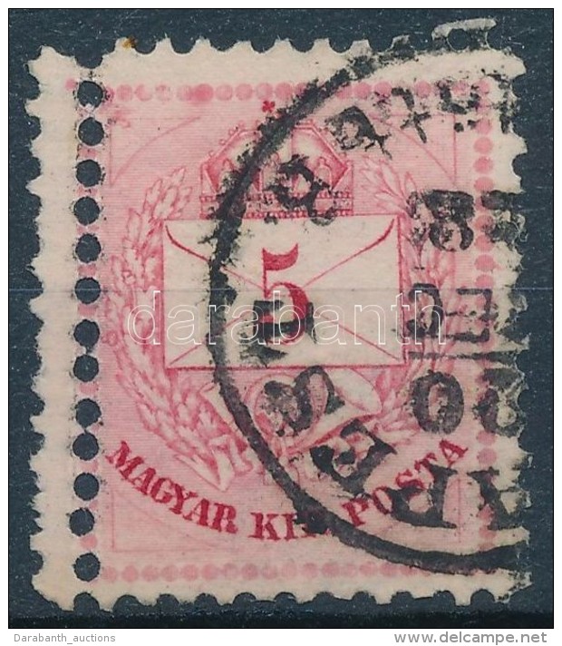 O 1881 Színesszámú 5kr Bal Oldalon Látványos Dupla Fogazással - Other & Unclassified