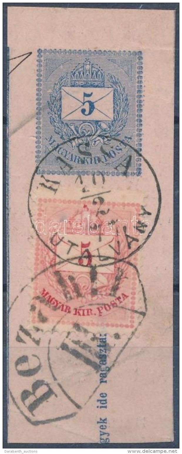 1874 5kr 5kr Díjjegyes Kivágáson 'KASSA UTALVÁNY' - Other & Unclassified