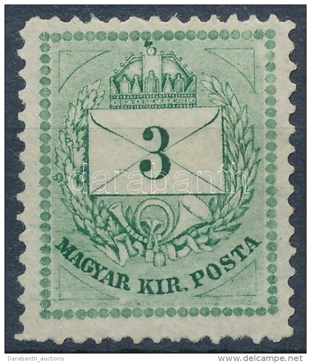 * 1874 3kr 13-as Fogazás Kékeszöld (9.000) - Other & Unclassified