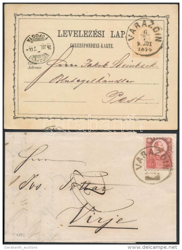 1872-1974 Díjjegyes LevelezÅ‘lap és Levél 5kr Bérmentesítéssel 'VARAZDIN'... - Other & Unclassified