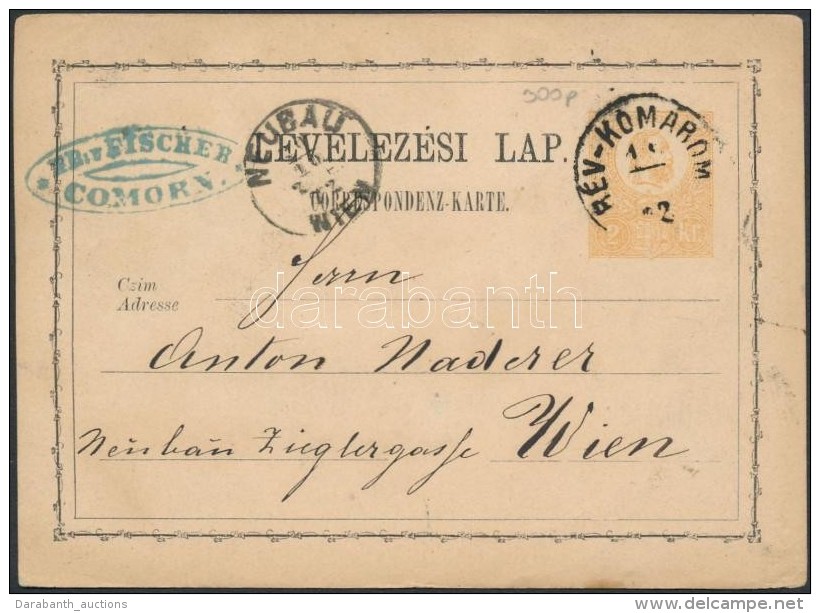 1872 2kr Díjjegyes LevelezÅ‘lap 'RÉV-KOMÁROM'  - 'NEUBAU / WIEN' (Gudlin 300p) - Autres & Non Classés