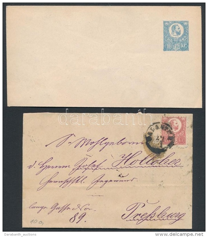 1871 10kr Díjjegyes Használatlan Boríték + 1874 Réznyomat 5kr Levélen... - Otros & Sin Clasificación