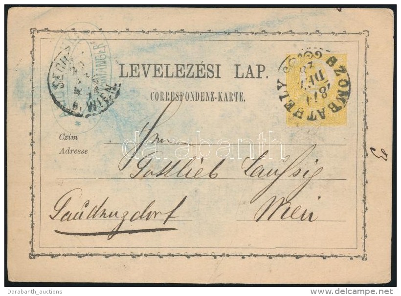 1871 2kr Díjjegyes LevelezÅ‘lap / PS-card 'SZOMBATHELY' - 'WIEN' - Otros & Sin Clasificación