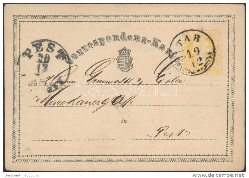 1870 Díjjegyes LevelezÅ‘lap 'TAB' - 'PEST' - Other & Unclassified