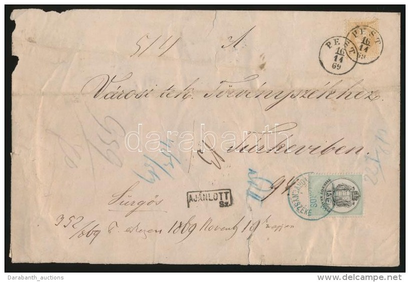 1869 Ajánlott Levél 15kr 'PEST' - Túrkeve A Borítékon 15kr... - Otros & Sin Clasificación