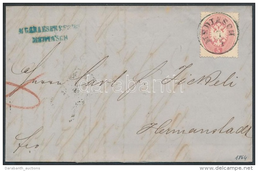 1864 5kr Távoldási Levélen (teljes Tartalommal) / On Cover With Full Content 'MEDIASCH' -... - Otros & Sin Clasificación