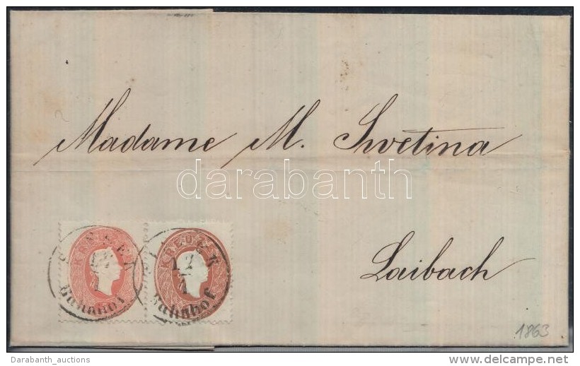 1863 5kr + 10kr Távolsági Levélen (teljes Tartalommal) / On Cover (with Full Content) 'SISSEK... - Autres & Non Classés