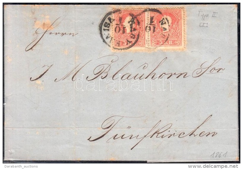 1861 2 X 5kr II. Vízszintes Pár Távolsági Levélen (teljes Tartalommal)... - Other & Unclassified