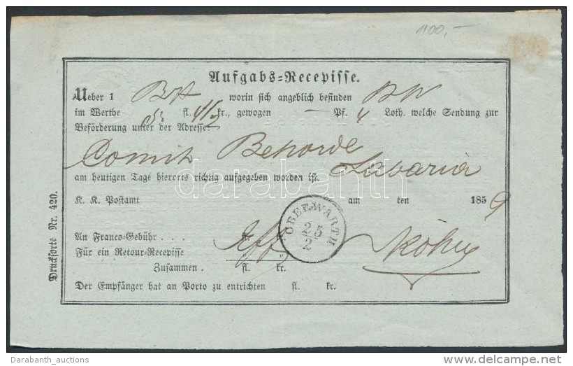 1859 Aufgabs Recepisse 'OBERWARTH' - Andere & Zonder Classificatie