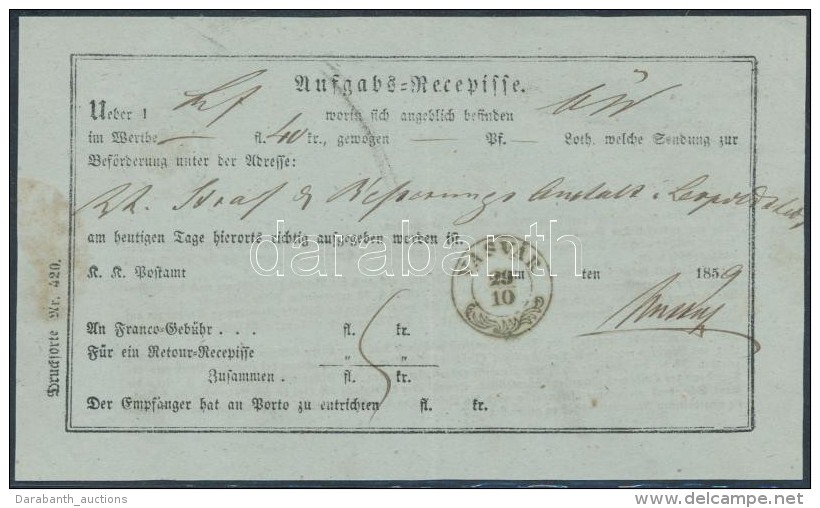 1859 Feladóvevény 'VASVÁR' - Other & Unclassified