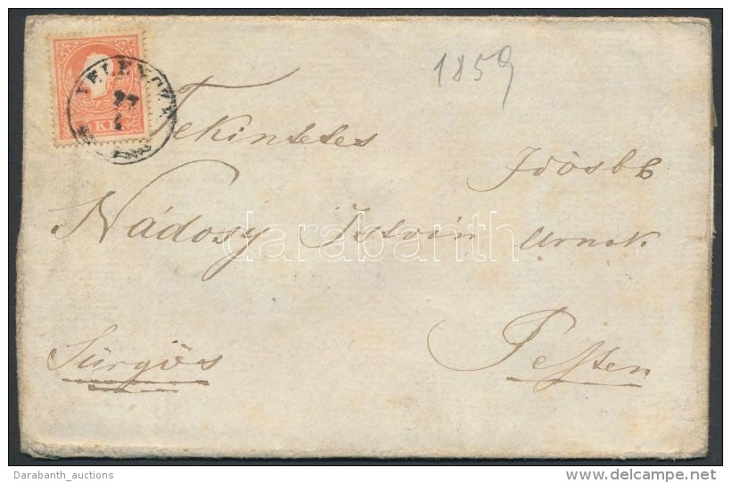 1859 5kr Levélen ,,VELENCZE' - ,,PESTH' - Other & Unclassified