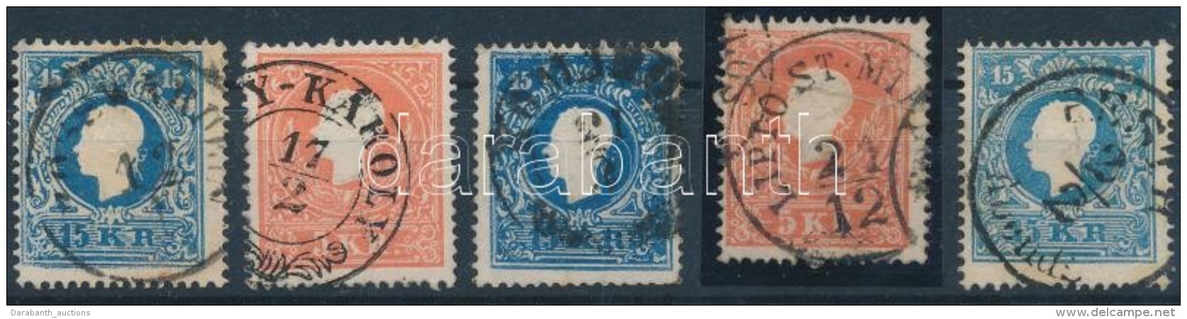 O 1858 5 Db I. Típusú Bélyeg / 5 Stamps Type I. Olvasható / Szép... - Andere & Zonder Classificatie