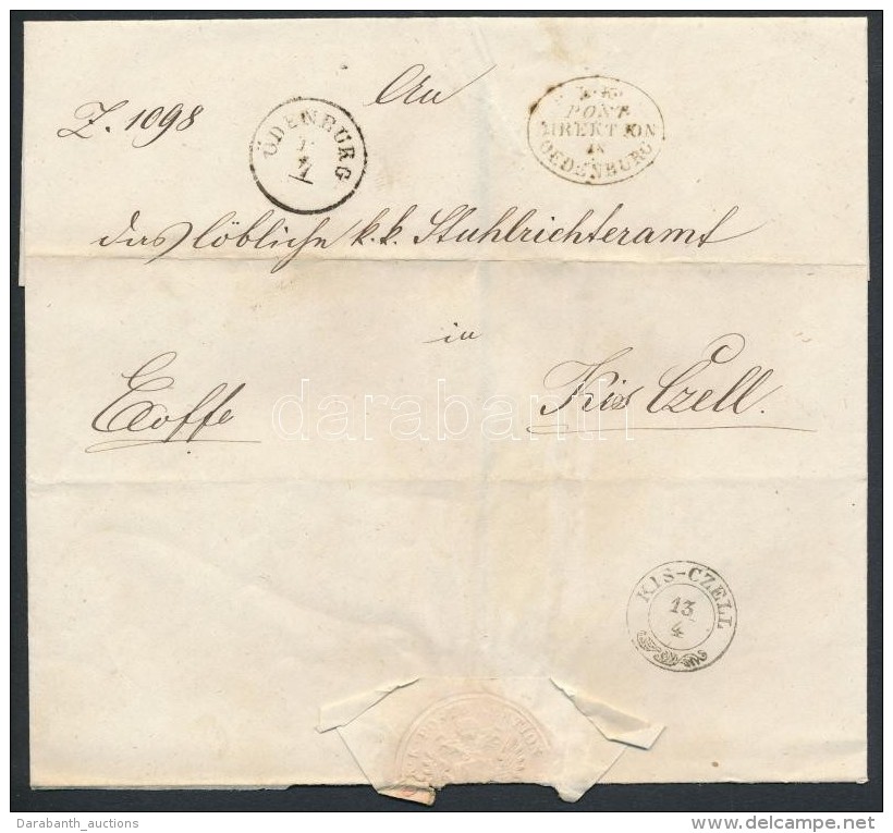 1856 Ex Offo 'K.K. POST DIREKTION OEDENBURG' + 'ODENBURG' - 'KIS - CZELL' - Otros & Sin Clasificación