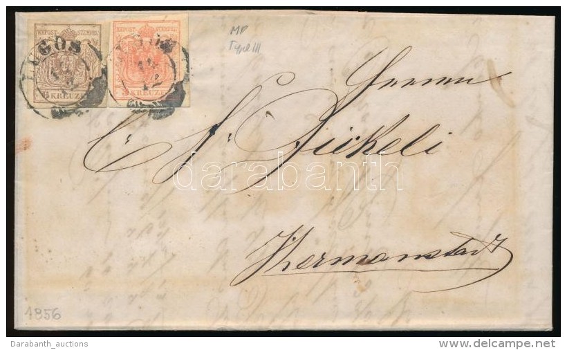 1856 3kr + 6kr Levélen 'LUGOS' - Other & Unclassified