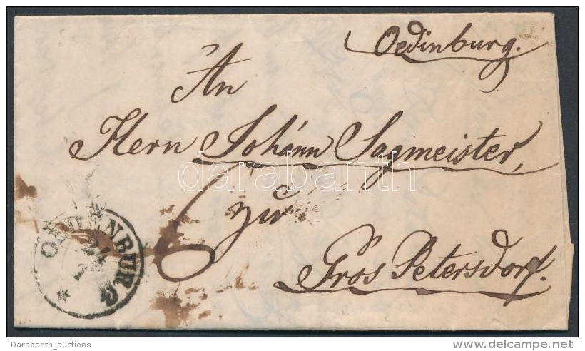 1852 Portós Levél / Unpaid Cover 'OEDENBURG' Gudlin Nem Jelzi Ebben Az IdÅ‘szakban. - Other & Unclassified