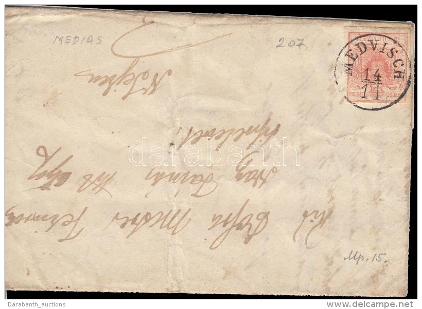 1851 3kr HP I Levélen / On Cover 'MEDVISCH' - 'HERRMANNSTADT' - 'NAGYSELYK' - Otros & Sin Clasificación