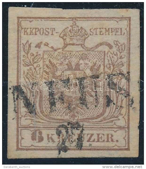 O 1850 6kr HP I.  Szép Szélekkel, Lemezhibával, Papierkorn / With Nice Margins, Plate Variety... - Other & Unclassified