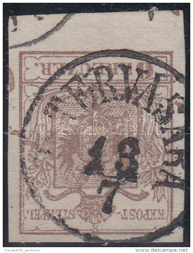 O 1850 6kr MP III Jó / óriási Szélekkel, Alsó ívszél,... - Other & Unclassified