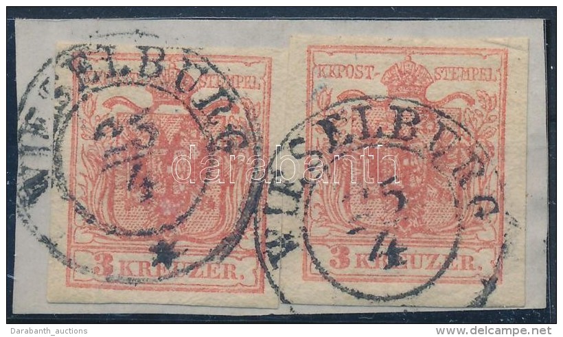 1850 2 X 3kr HP III. Jó / Szép Szélekkel / With Nice Margins 'WIESELBURG' - Autres & Non Classés