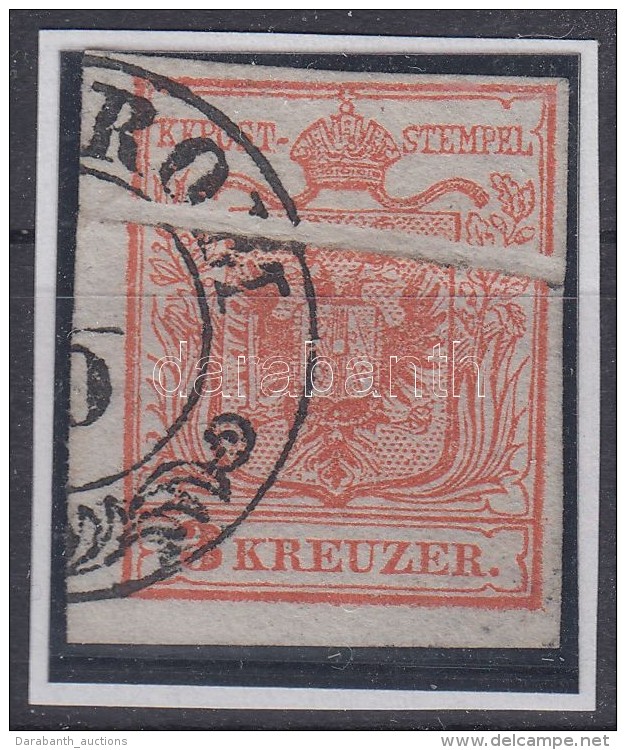 O 1850 3kr HP I Teljes / Szép Szélekkel, Papírránccal / Paper Crease '(KOMÁ)ROM'... - Other & Unclassified