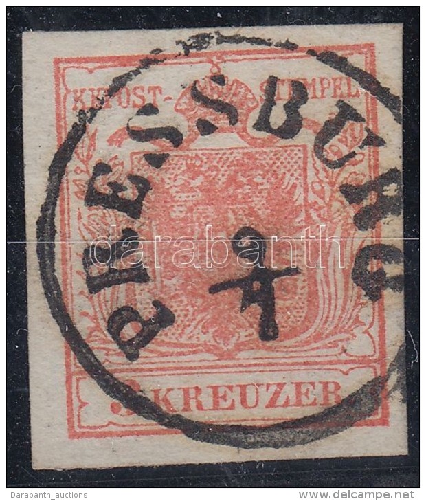 O 1850 3kr MP Ib Szép Szélekkel Gravurtype: 2-2, Látványos Friss Darab 'PRESSBURG' - Otros & Sin Clasificación