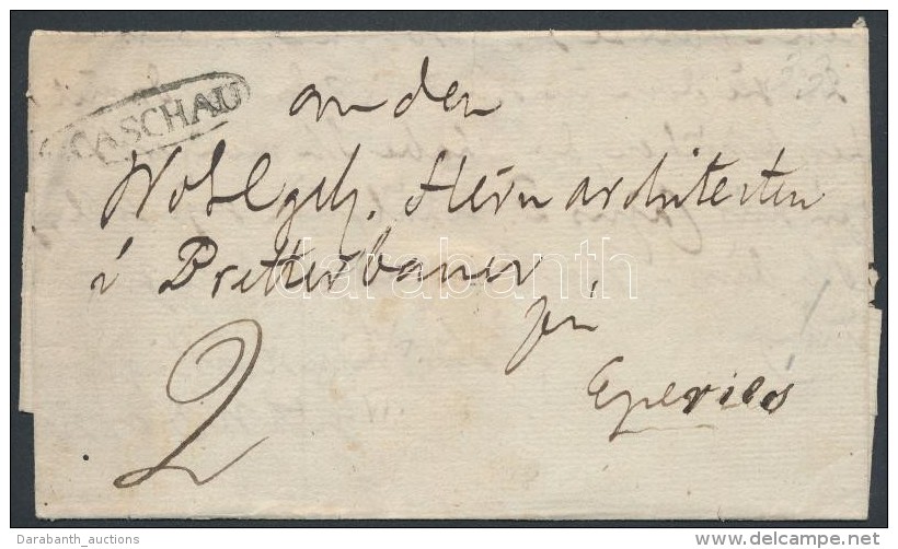 1840 Portós Levél / Unpaid Cover '(v.)CASCHAU' - Autres & Non Classés