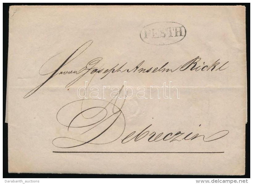 1839 Levél 'PESTH' - Debreczin Pest Ovális Bélyegzés, Debrecen... - Other & Unclassified