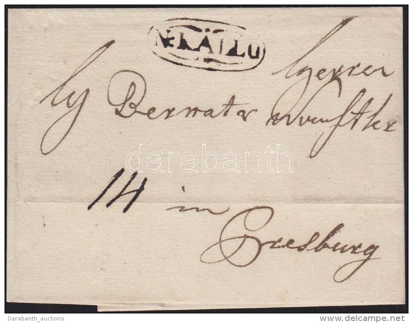 1835 Levél 14kr Portóval 'N:KALLO' - Presburg - Other & Unclassified