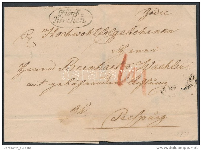 1831 Portós Levél / Unpaid Cover 'Fünf = / Kirchen' - Autres & Non Classés