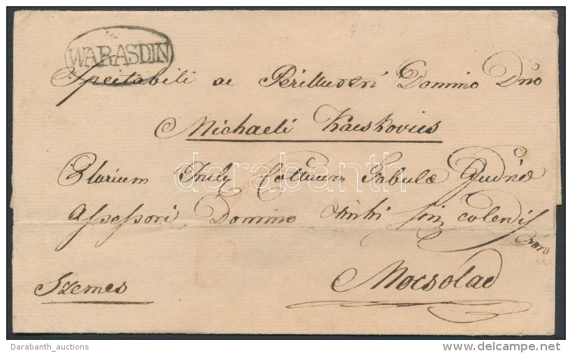 Ca. 1830 Portós Levél / Unpaid Cover 'WARASDIN' - Mocsolád - Sonstige & Ohne Zuordnung