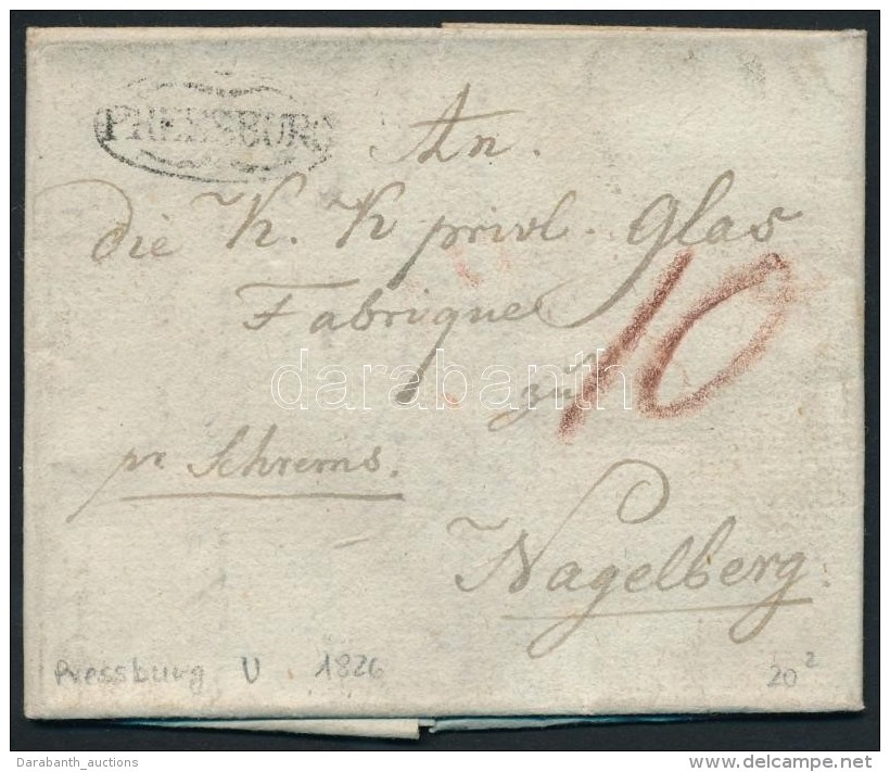 1826 Portós Levél ,,PRESSBURG' - Nagelberg - Other & Unclassified