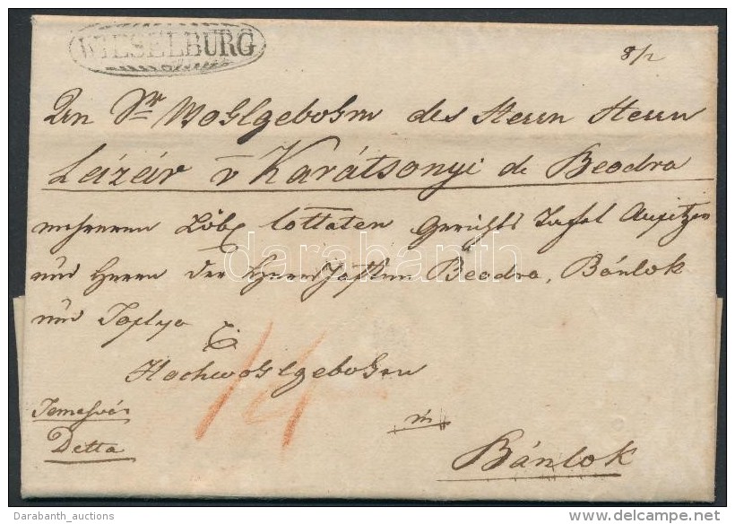 1825 Portós Levél / Unpaid Cover 'WIESELBURG' - Bánlok - Autres & Non Classés