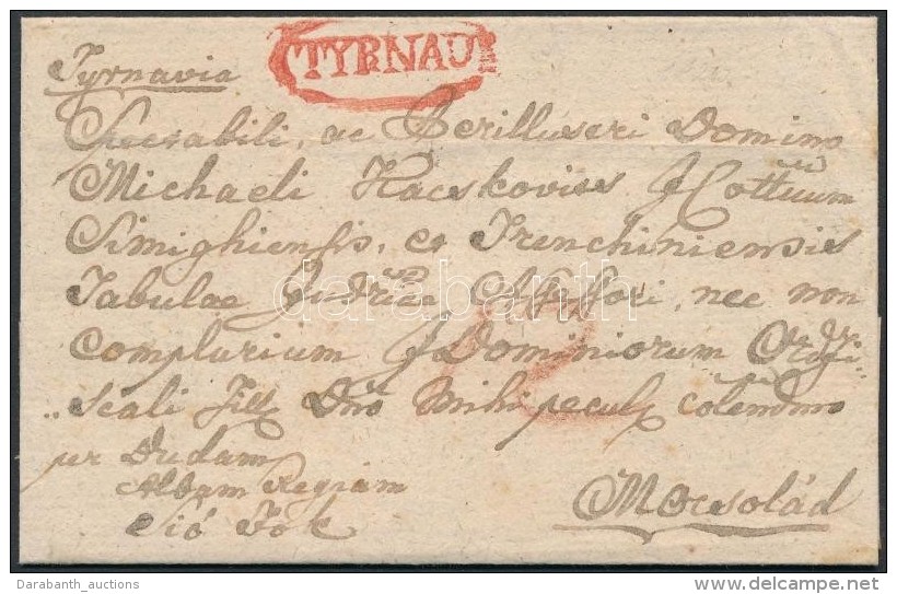 1820 Portós Levél Piros / Unpaid Cover Red 'TYRNAU' - Other & Unclassified