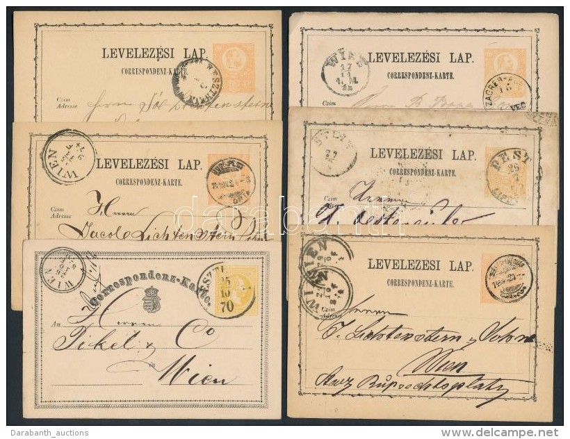 6 Db Futott Díjjegyes LevelezÅ‘lap 1870-1874 - Andere & Zonder Classificatie