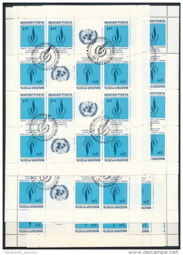 O 1979 Emberi Jogok 9 Db Alkalmi BélyegzésÅ± Kisív (27.000) - Sonstige & Ohne Zuordnung