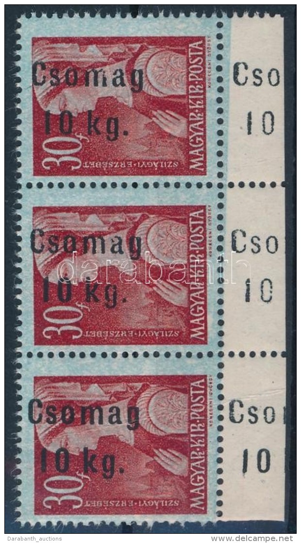 ** 1946 BetÅ±s Csomag 10kg/30f ívszéli Hármascsík ívszélre... - Other & Unclassified