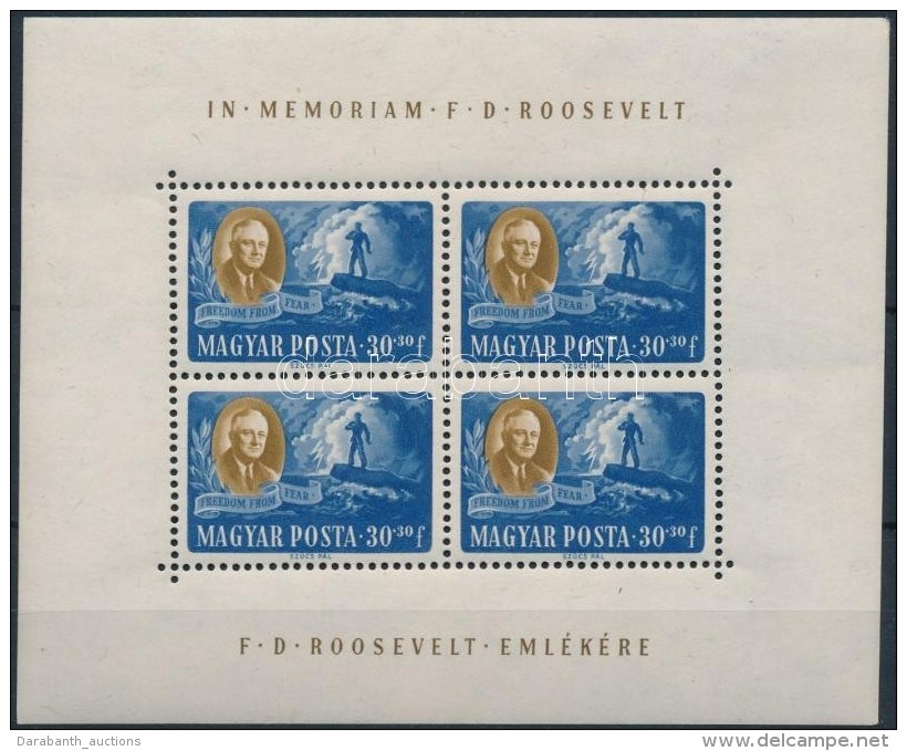 ** 1947 Roosevelt 30f Egyenes állású Kisív (szép) - Other & Unclassified