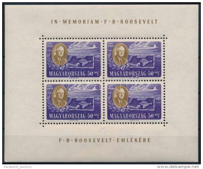 ** 1947 Roosevelt 50f Egyenes Képállású Kisív (10.000) - Other & Unclassified