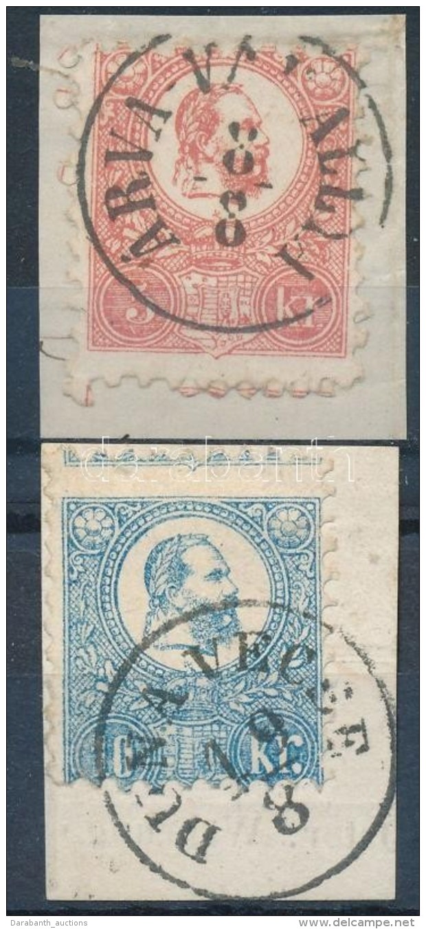 1871 KÅ‘nyomat 5kr Luxus 'ÁRVA-VÁRALLYA' és 10kr Luxus 'DUNAVECSE' Bélyegzéssel - Otros & Sin Clasificación