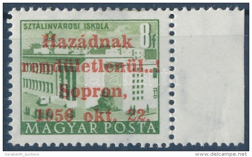 * 1956 Soproni Kiadás 8f (Épület I.) ívszéli Bélyeg ,,MB'... - Other & Unclassified