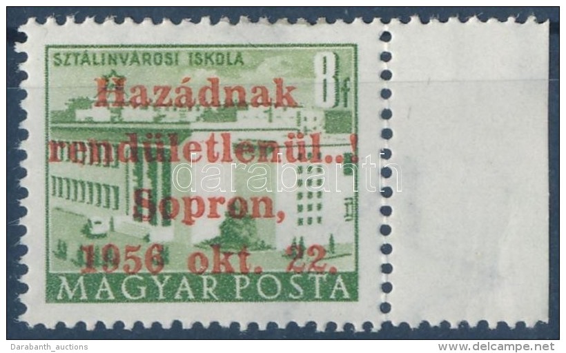 * 1956 Soproni Kiadás 8f (Épület I.) ívszéli Bélyeg ,,MB'... - Andere & Zonder Classificatie