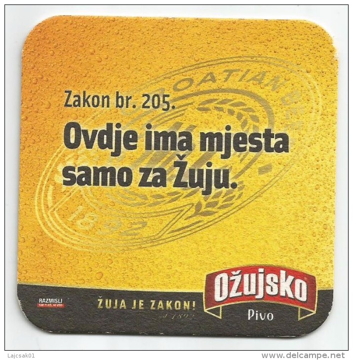 Ozujsko Pivo Zagrebacka Pivovara Zagreb Brewery Beer Coaster From Croatia - Sous-bocks