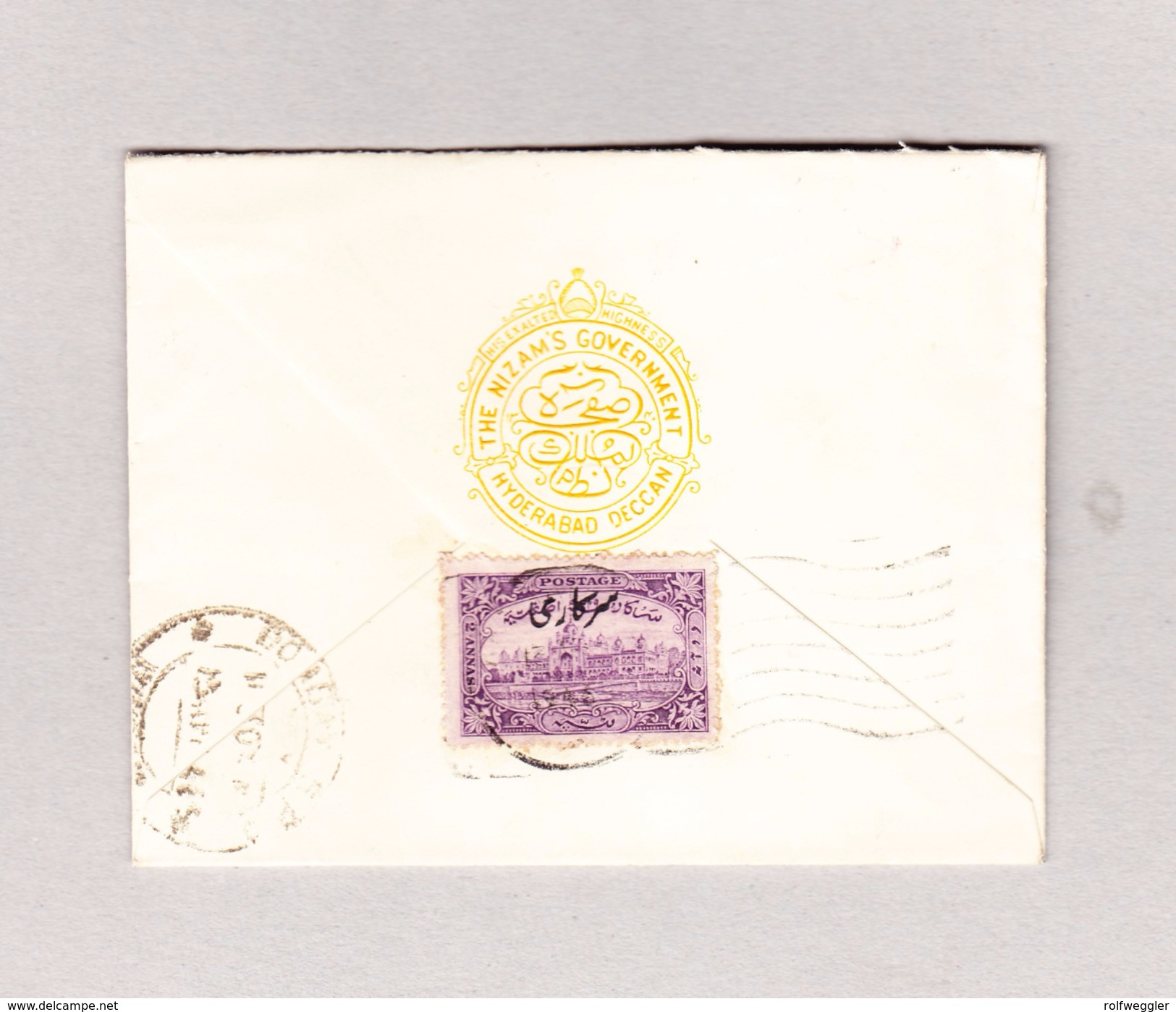 Indien Brief Des NIZAM'S Governement Hyderabad Deccan Nach Bombay - Hyderabad