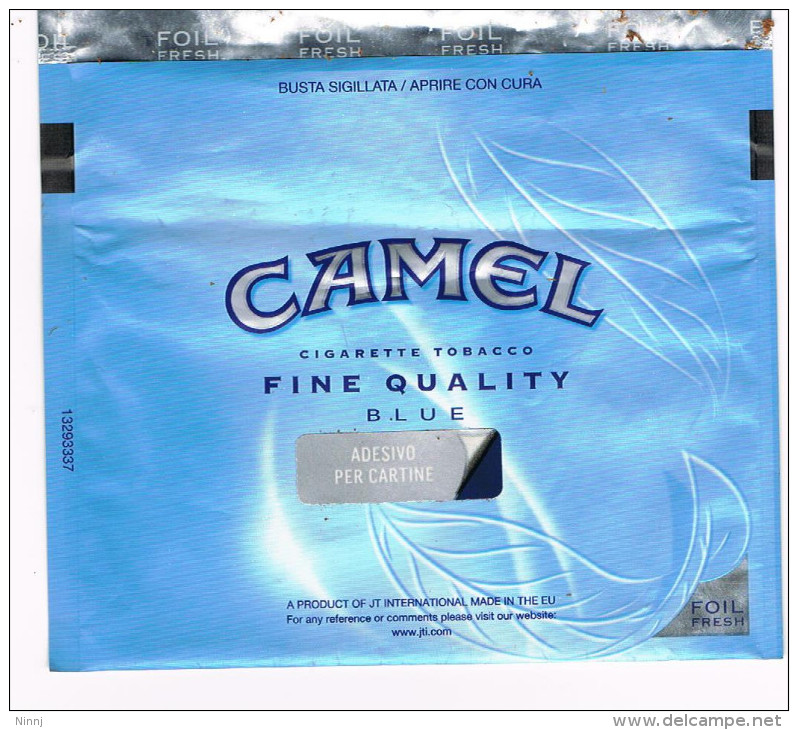 Italia-  Contenitore Vuoto Di Tabacco CAMEL Fine Quality Blue Con Bollo Monopolio Fiscale AS 392495973 Tabacchi Lavor - Contenitori Di Tabacco (vuoti)