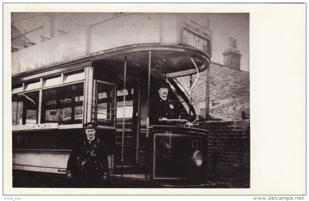 Tram Photo London County Council Tramcar Car 178 Beresford Square Woolwich - Trains