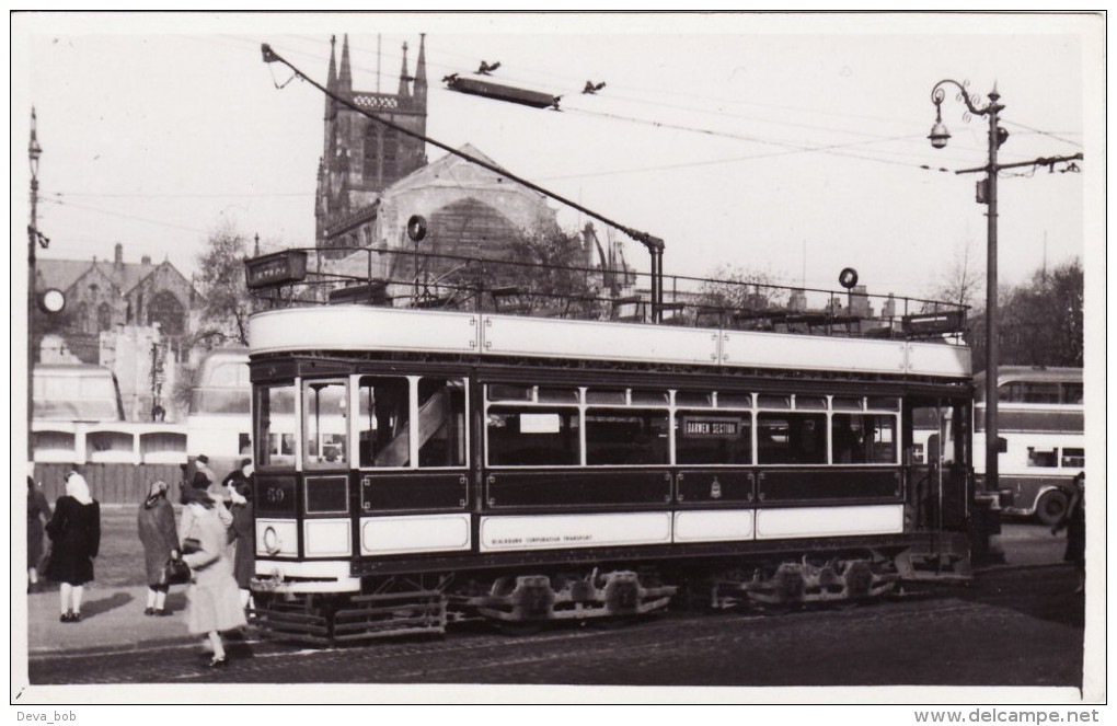 Tram Photo Blackburn Corporation Tramways Milnes Open Top Car 59 Tramcar - Trains