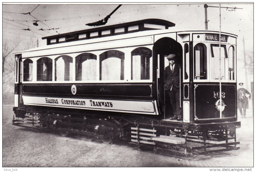 Tram Photo Halifax Corporation Tramways Single Deck Tramcar Car 103 - Trains