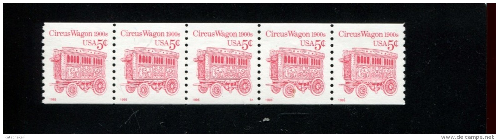 397858995  1995 (XX)  SCOTT 2452D POSTFRIS MINTNEVER HINGED PCN5 PLATE S1 TRANSPORTATION ISSUE CIRCUS WAGON - Roulettes (Numéros De Planches)