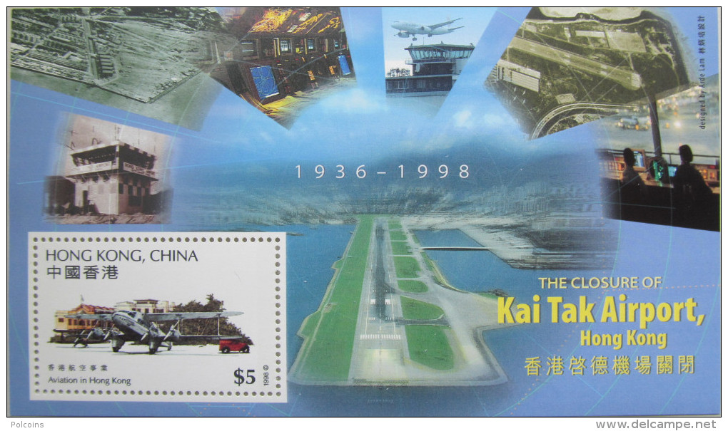 Hong Kong 1998 "Kai Tak Airport" Mi Block MNH Green - Unused Stamps