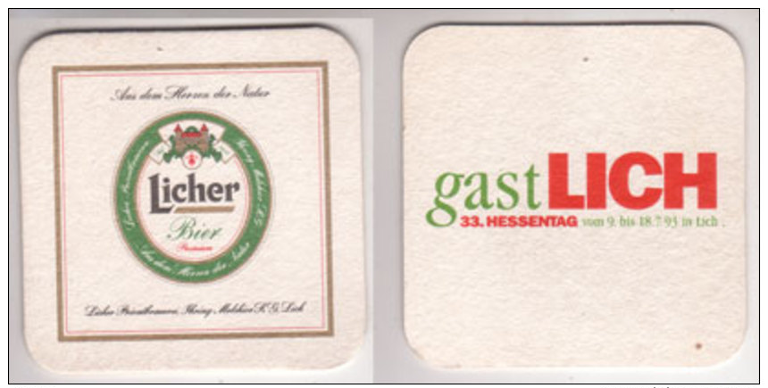 Licher , 1993 , Gastlichkeit - Hessentag - Bierdeckel